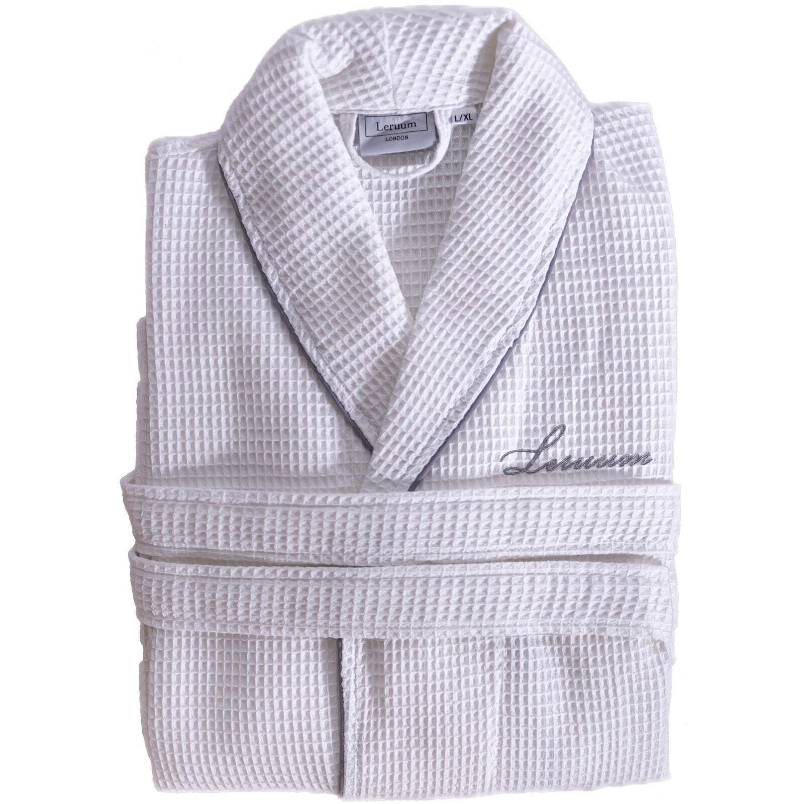 beyaz waffle pike bornoz unisex kimono spa banyo bornozu