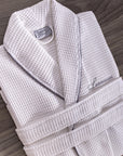 beyaz waffle pike bornoz unisex kimono spa banyo bornozu