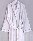 beyaz waffle pike bornoz unisex kimono spa banyo bornozu