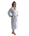 beyaz waffle pike bornoz unisex kimono spa banyo bornozu