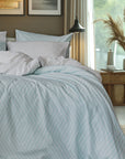 oslo duck egg chevron duvet cover set