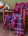 geri-donusturulmus-kirmizi-renk-ekose-tartan-desenli-waffle-dokulu-eco-throw-battaniye
