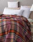 geri-donusturulmus-kiremit-rengi-ekose-tartan-desenli-waffle-dokulu-eco-throw-battaniye