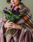 geri-donusturulmus-kiremit-rengi-ekose-tartan-desenli-waffle-dokulu-eco-throw-battaniye
