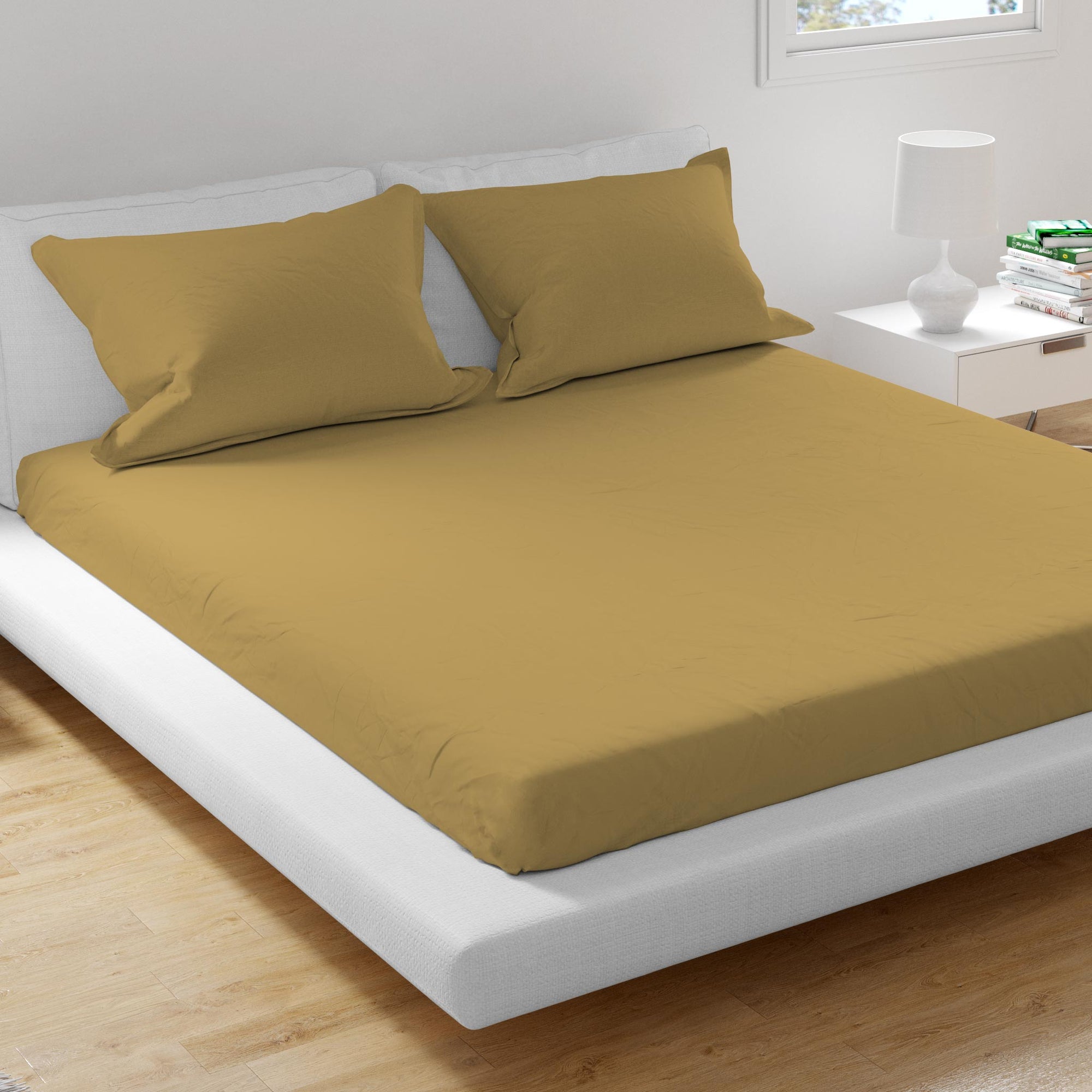 Sarı Lastikli Çarşaf Seti 30 Cm Derinlik %100 Pamuklu Çarşafı Lastikli
