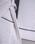beyaz waffle pike bornoz unisex kimono spa banyo bornozu
